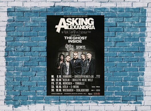 Asking Alexandria - Death To Destiny, Tour 2014 - Konzertplakat