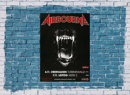 Airbourne - Animalize, Oberhausen & Leipzig 2014 - Konzertplakat