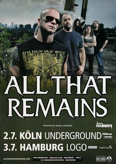 All That Remains, Stand Up, Köln & Hamburg 2013, Konzertplakat