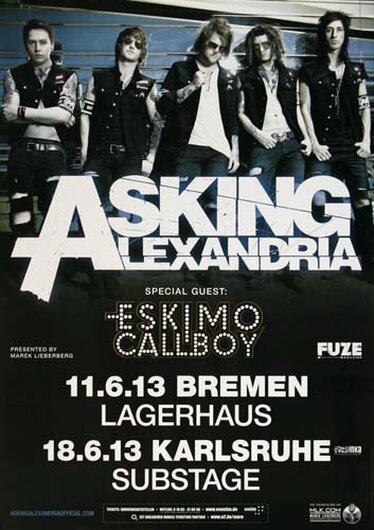 Asking Alexandria - Poison, Bremen & Karlsruhe 2013 - Konzertplakat