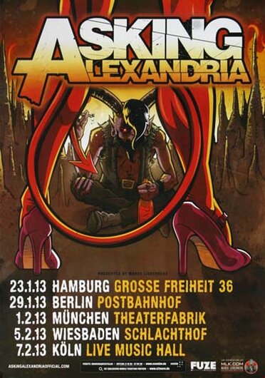 Asking Alexandria - Killing You, Tour 2013 - Konzertplakat