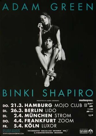 Adam Green & Binki Shapiro - Amor, Tour 2013 - Konzertplakat