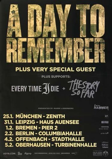 A Day To Remember - Common Courtesy, Tour 2014 - Konzertplakat