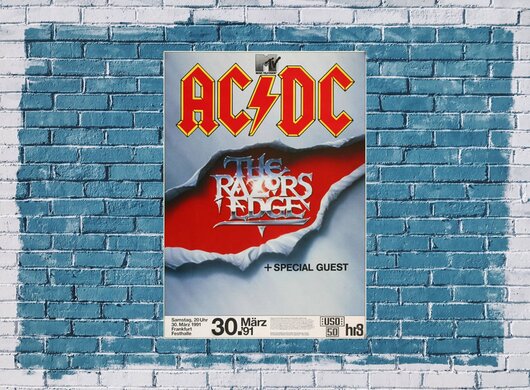 AC/DC, The Rezors Edge, Frankfurt, 1991,  Konzertplakat