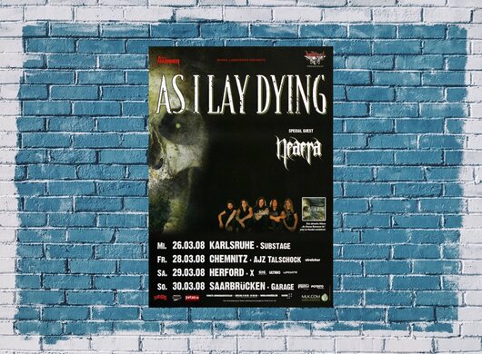 As I Lay Dying - Ocean Between As, Tour 2008 - Konzertplakat