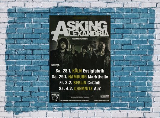 Asking Alexandria - Run Free Part 1, Tour 2012 - Konzertplakat