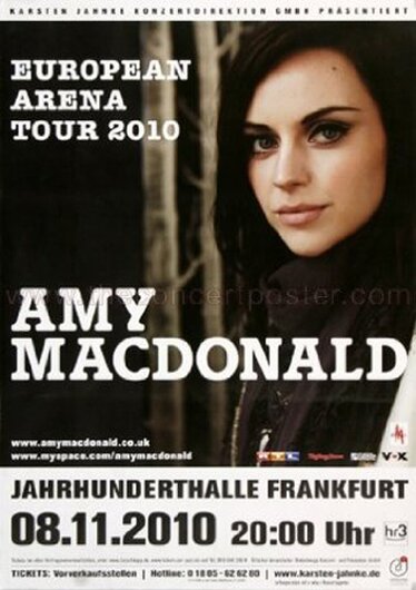 Amy MacDonald - European Arena, Frankfurt 2010 - Konzertplakat
