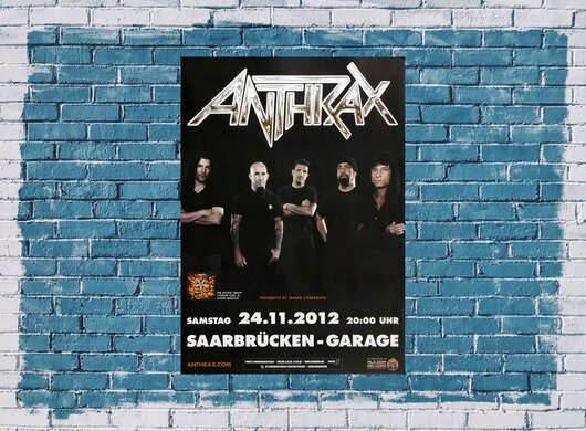 Anthrax - Workship Music, Saarbrücken 2012 - Konzertplakat