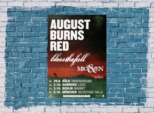 August Burns Red - bless the fall, Tour 2010 - Konzertplakat