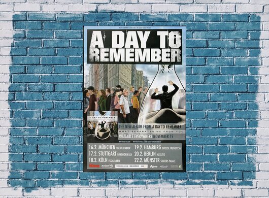 A Day To Remember - Me From You, Tour 2008 - Konzertplakat