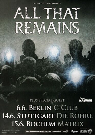 All That Remains, For We Are Many, Dates 2010, Konzertplakat