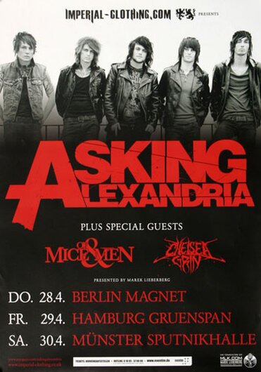 Asking Alexandria - Closure, Tour 2011 - Konzertplakat