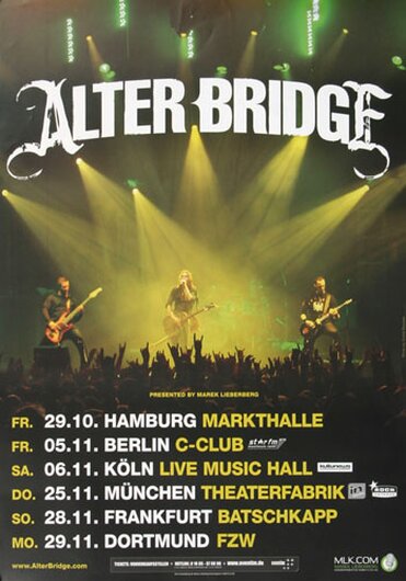Alter Bridge - AB III , Tour 2010 - Konzertplakat