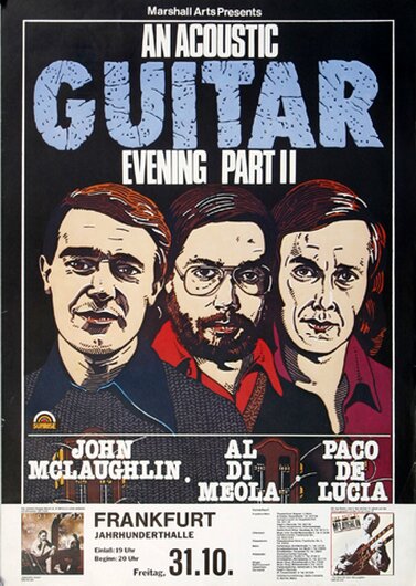 Al Di Meola - Guitar Evening, Frankfurt 1975 - Konzertplakat