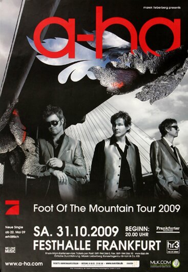 a-ha  - Foot On Mountain, Frankfurt 2009 - Konzertplakat