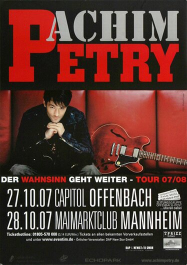 Achim Petry - Wahnsinn, Tour 2007 - Konzertplakat