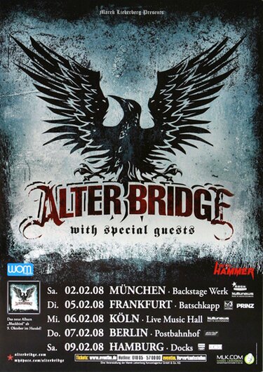 Alter Bridge - Blackbird, Tour 2008 - Konzertplakat