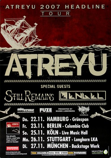Atreyu - Headline, Tour 2007 - Konzertplakat