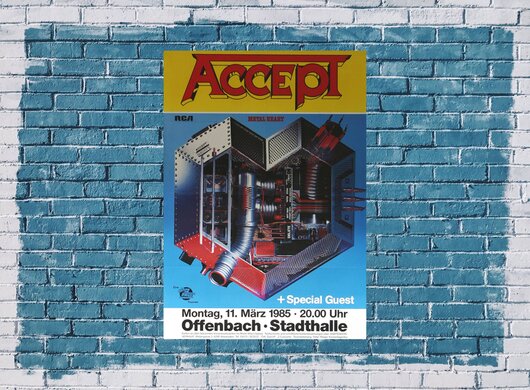 Accept - Metal Heart, Offenbach & Frankfurt 1985 - Konzertplakat