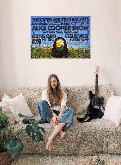 Alice Cooper - Open Air Festival, Ludwigshafen  1975 - Konzertplakat