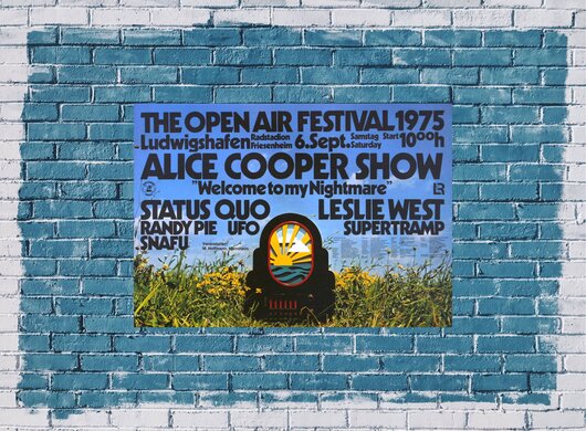 Alice Cooper - Open Air Festival, Ludwigshafen  1975 - Konzertplakat