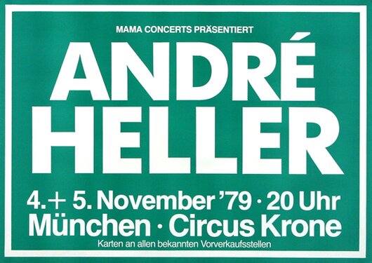 André Heller - Performance, München  1979 - Konzertplakat