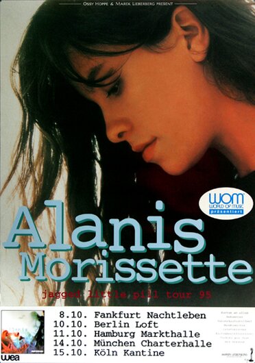 Alanis Morissette - Jagged Little Pill, Tour 1995 - Konzertplakat