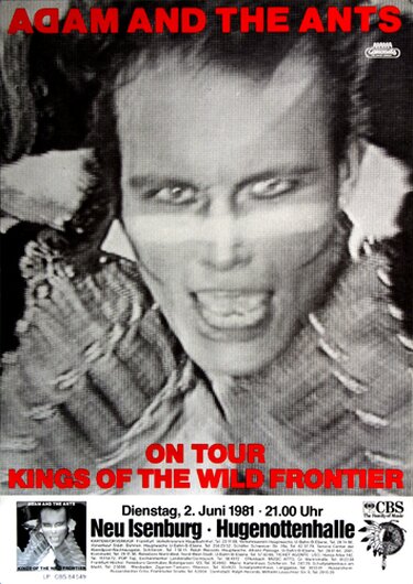 Adam Ant - Wild Frontier, Frankfurt  1981 - Konzertplakat