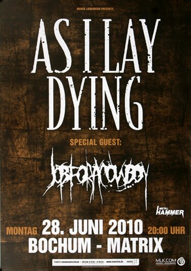 As I Lay Dying - Powerless, Bochum   2010 - Konzertplakat