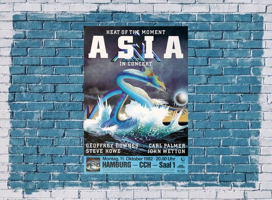 ASIA - Only Time Will Tell, Hamburg  1982 - Konzertplakat