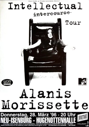 Alanis Morissette - Intellectual, Neu-Isenburg & Frankfurt 1996 - Konzertplakat