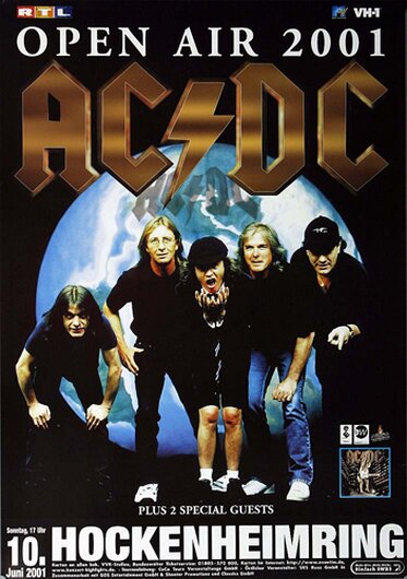 AC/DC - Stiff Upper Lip, Hockenheimring  2001 - Konzertplakat