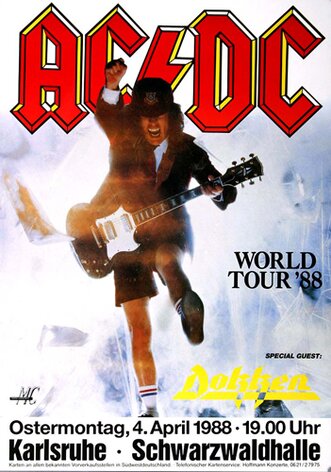 AC/DC - Heatseeker, Karlsruhe  1988 - Konzertplakat