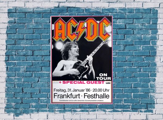 AC/DC - Fly On The Wall, Frankfurt  1986 - Konzertplakat