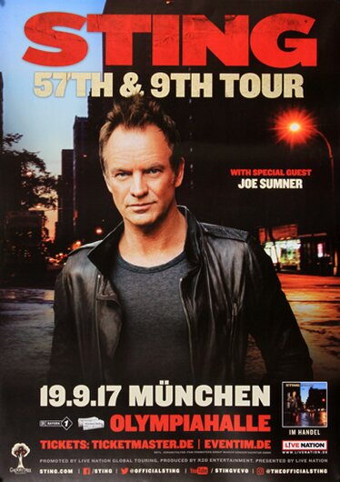 Sting - 57th & 9th , München 2017 - Konzertplakat