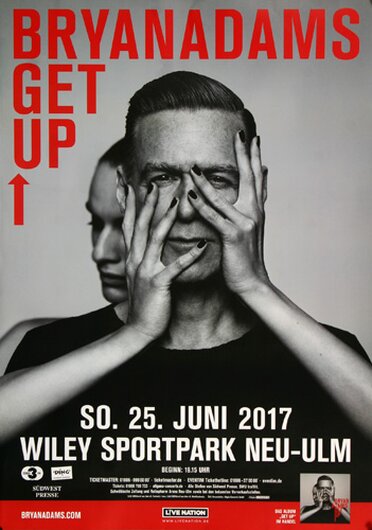 Bryan Adams - Get Up, Ulm 2017 - Konzertplakat