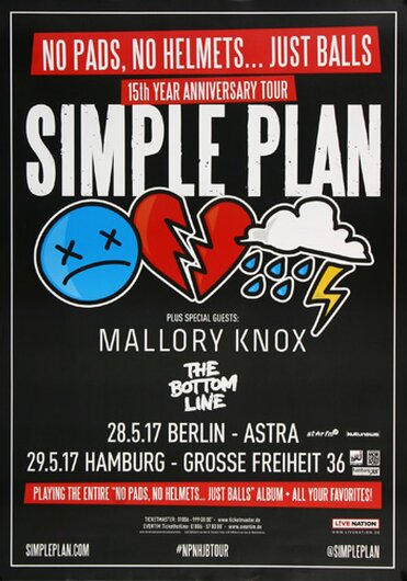Simple Plan - Bottem Line, Berlin & Hamburg 2017 - Konzertplakat