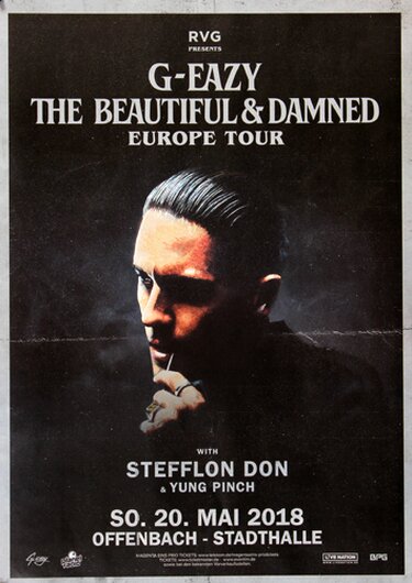 G-Eazy - Beautiful + Damned, Tour 2018 - Konzertplakat